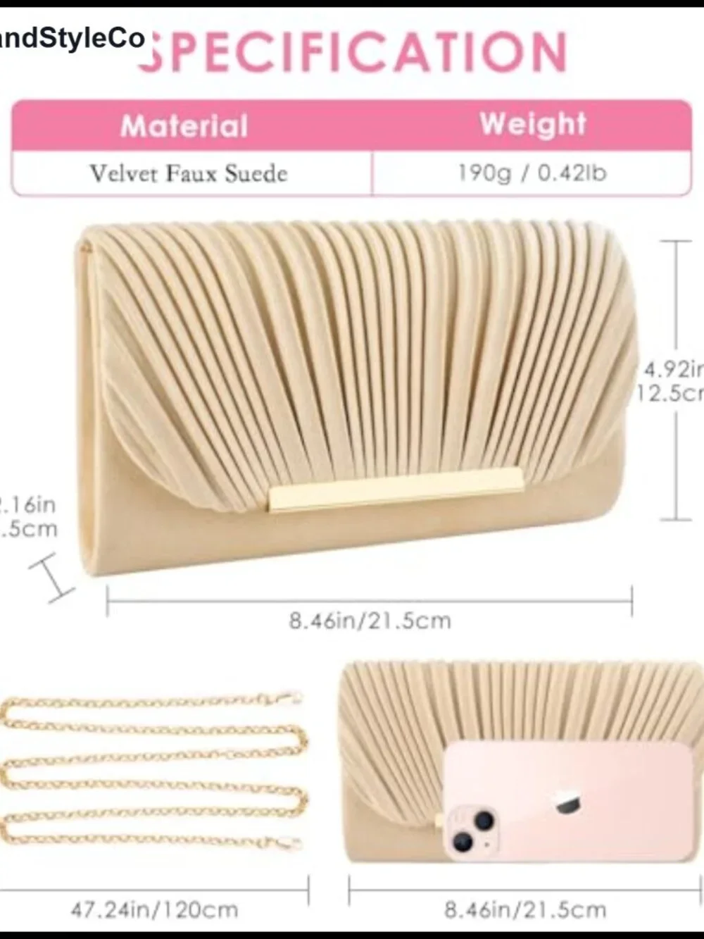Women Velvet Faux Suede Envelope Clutch Evening Bag with Chain